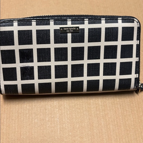Kate Spade 'Laurel' zip-around wallet with a checkered pattern -Saffiano leather - Picture 6 of 9